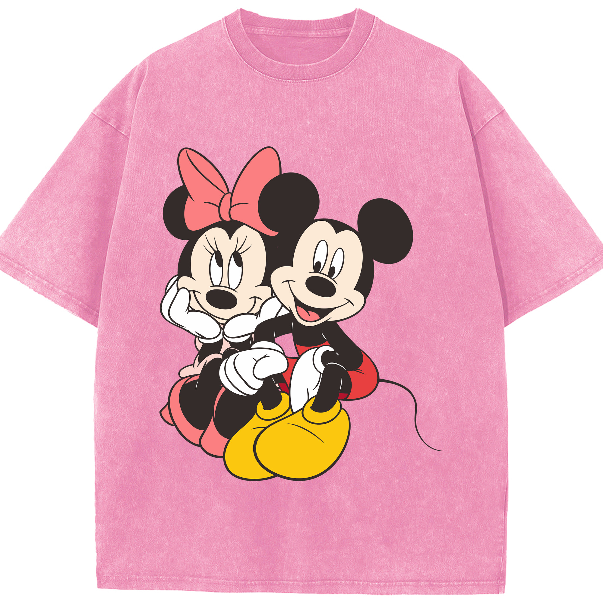（画像用） ミッキーマウス Mickey Mouse 綿100% ヴィンテージ風 半袖Tシャツ（フロントプリント）
